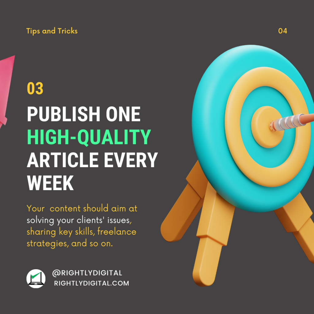 Publish One High-Quality freelance digital marketing Article Every Week