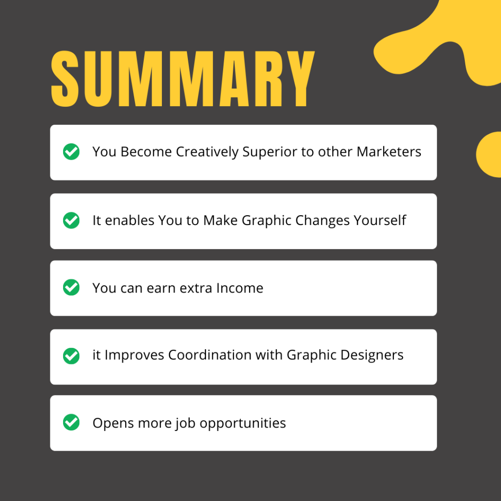 Summary on why should digital marketers learn graphic design
